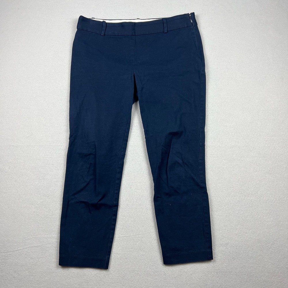 J. by J. Crew Women 8 Navy Blue Side Zip Crop Any-Day Ankle Length Stretch Pants